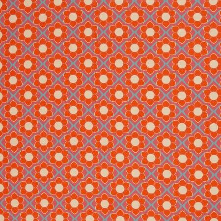 Canvas - Retro - Blumen - gross - orange